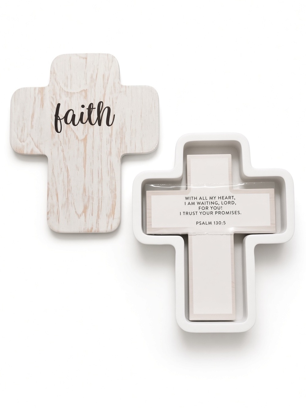 Eccolo Faith Cross Prayer Cards Set of 24 | Scripture Cards Wooden Box NWT